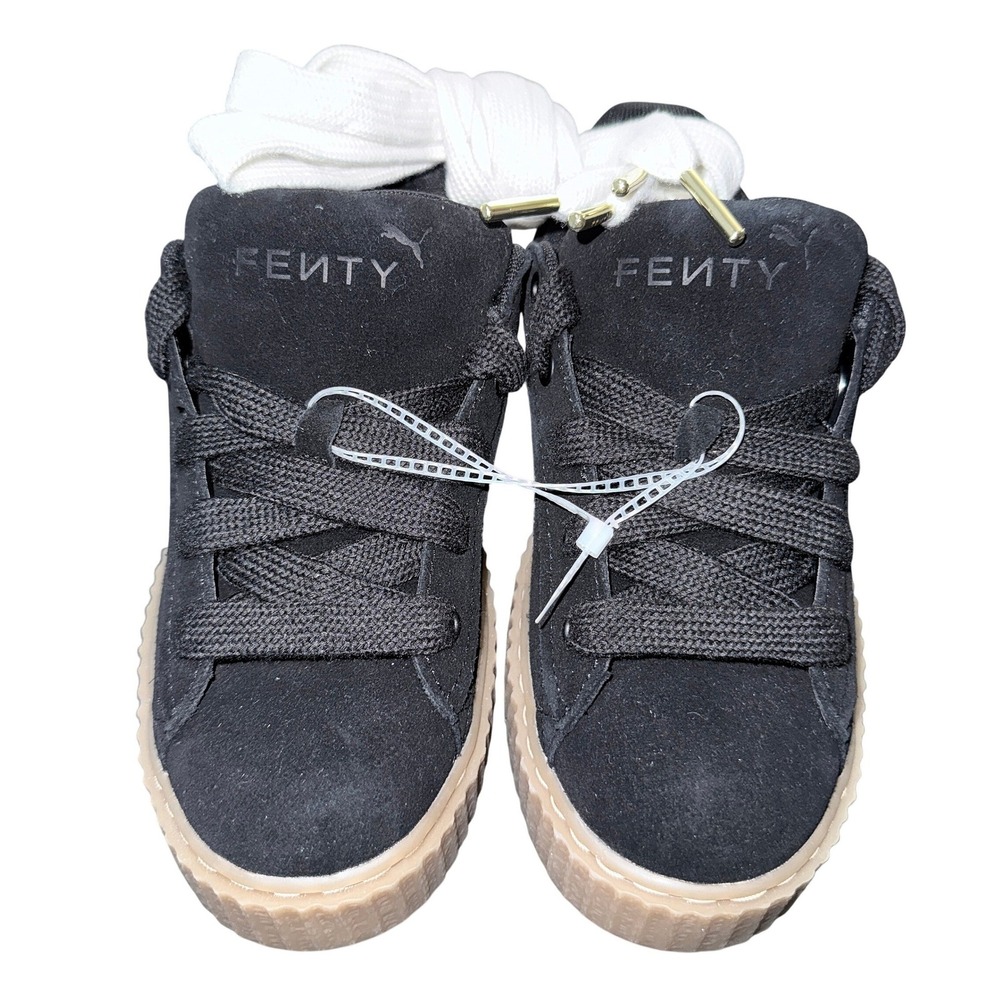 Puma Fenty by Rihanna Suede Creeper Black White Gum Platform Womens 6 NEW RARE - Picture 7 of 14
